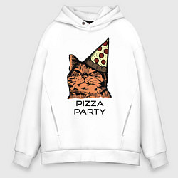 Толстовка оверсайз мужская PIZZA PARTY, цвет: белый