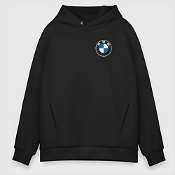 Толстовка оверсайз мужская BMW LOGO 2020, цвет: черный