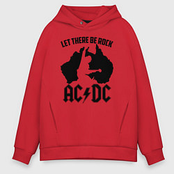 Толстовка оверсайз мужская Let there be rock, цвет: красный