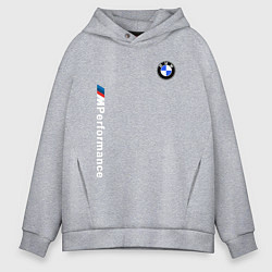 Толстовка оверсайз мужская BMW M PERFORMANCE 2020, цвет: меланж