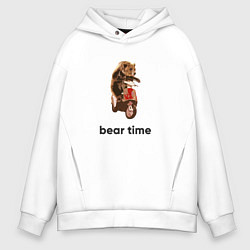Толстовка оверсайз мужская Bear time, цвет: белый