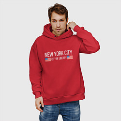 Толстовка оверсайз мужская NEW YORK, цвет: красный — фото 2