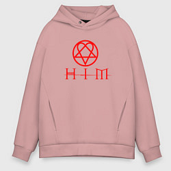 Мужское худи оверсайз HIM LOGO RED