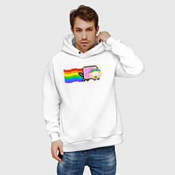 Толстовка оверсайз мужская Картман Nyan Cat, цвет: белый — фото 2