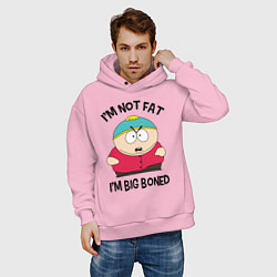 Толстовка оверсайз мужская Я не толстый, цвет: светло-розовый — фото 2