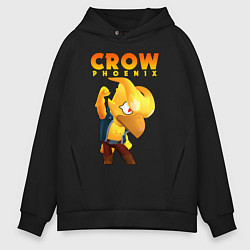 Толстовка оверсайз мужская BRAWL STARS CROW PHOENIX, цвет: черный