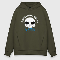 Толстовка оверсайз мужская UNDERTALE, цвет: хаки