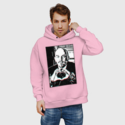 Толстовка оверсайз мужская Ленин Oko, цвет: светло-розовый — фото 2