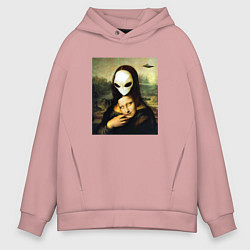 Толстовка оверсайз мужская Mona Lisa, цвет: пыльно-розовый