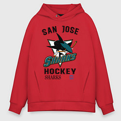 Толстовка оверсайз мужская SAN JOSE SHARKS, цвет: красный