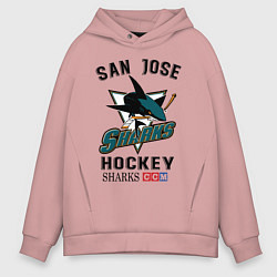 Толстовка оверсайз мужская SAN JOSE SHARKS, цвет: пыльно-розовый