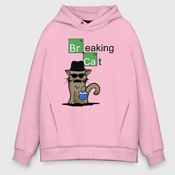 Толстовка оверсайз мужская Breaking Cat, цвет: светло-розовый