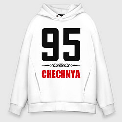 Толстовка оверсайз мужская 95 Chechnya, цвет: белый