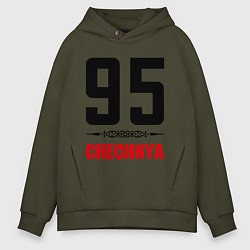 Толстовка оверсайз мужская 95 Chechnya, цвет: хаки