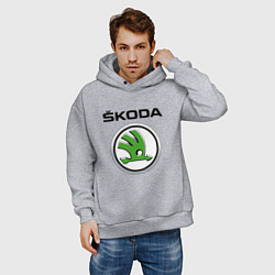 Толстовка оверсайз мужская SKODA, цвет: меланж — фото 2