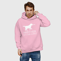 Толстовка оверсайз мужская Мать Лабрадоров, цвет: светло-розовый — фото 2