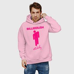 Толстовка оверсайз мужская BILLIE EILISH, цвет: светло-розовый — фото 2