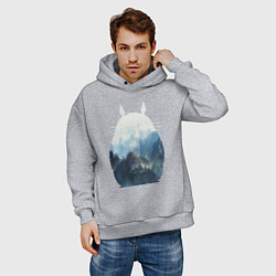 Толстовка оверсайз мужская Тоторо, цвет: меланж — фото 2