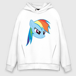 Толстовка оверсайз мужская Rainbow Dash, цвет: белый