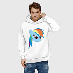 Толстовка оверсайз мужская Rainbow Dash, цвет: белый — фото 2