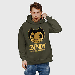 Толстовка оверсайз мужская Bendy And The Ink Machine, цвет: хаки — фото 2
