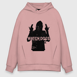 Толстовка оверсайз мужская Watch dogs 2 Z, цвет: пыльно-розовый
