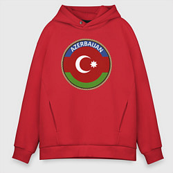 Толстовка оверсайз мужская Азербайджан, цвет: красный