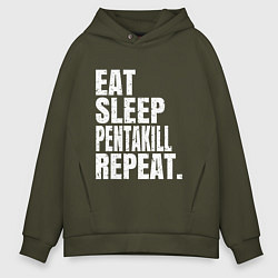 Мужское худи оверсайз EAT SLEEP PENTAKILL REPEAT