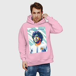 Толстовка оверсайз мужская Марадона золотой мальчик, цвет: светло-розовый — фото 2