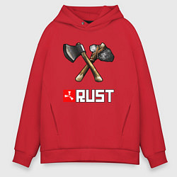 Толстовка оверсайз мужская RUST, цвет: красный