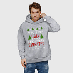 Толстовка оверсайз мужская My ugly christmas sweater, цвет: меланж — фото 2