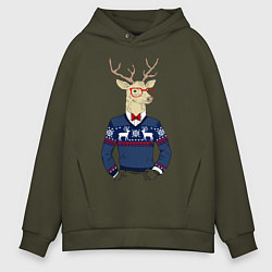 Мужское худи оверсайз Hipster Deer