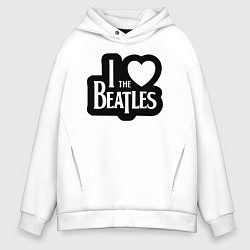 Мужское худи оверсайз I love Beatles - Я люблю Битлз