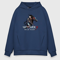 Толстовка оверсайз мужская The Witcher 3: Wild Hunt, цвет: тёмно-синий