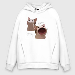 Мужское худи оверсайз Cat Pop - Мем