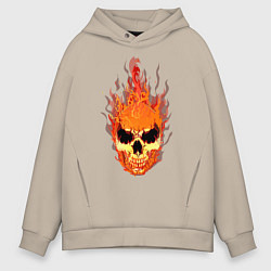 Мужское худи оверсайз Fire flame skull