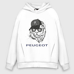 Толстовка оверсайз мужская Peugeot Пежо Z, цвет: белый