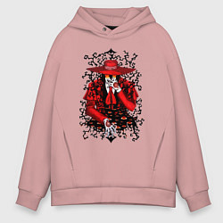 Толстовка оверсайз мужская Hellsing Хеллсинг, цвет: пыльно-розовый