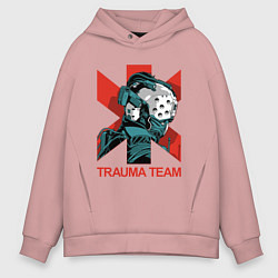 Толстовка оверсайз мужская TRAUMA TEAM Cyberpunk 2077, цвет: пыльно-розовый