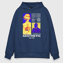 Толстовка оверсайз мужская Daft Punk, цвет: тёмно-синий