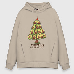 Мужское худи оверсайз Avocado Christmas Tree