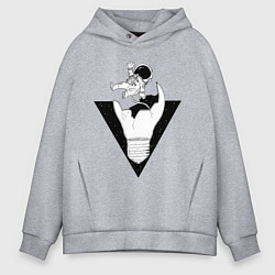 Мужское худи оверсайз Космонавт падает