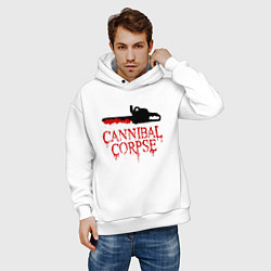 Толстовка оверсайз мужская Cannibal Corpse Труп Каннибала Z, цвет: белый — фото 2