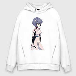 Толстовка оверсайз мужская Ayanami Rei, цвет: белый