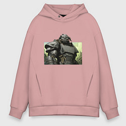 Толстовка оверсайз мужская Fallout x Skyrim, цвет: пыльно-розовый