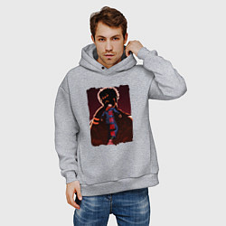 Толстовка оверсайз мужская JUJUTSU KAISEN SUKUNA, цвет: меланж — фото 2