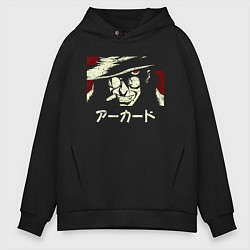 Толстовка оверсайз мужская Хеллсинг, цвет: черный