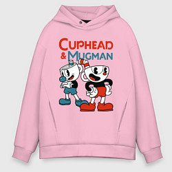 Мужское худи оверсайз Cuphead & Mugman