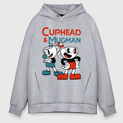 Мужское худи оверсайз Cuphead & Mugman