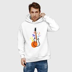 Толстовка оверсайз мужская Цветная гитара, цвет: белый — фото 2